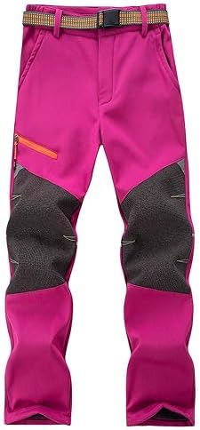 Echinodon Kinder Softshellhose Gefüttert Hose Wasserabweisend Winddicht Jungen Mädchen Outdoorhose Wanderhose Sport Freizeit Hose Herbst Winter