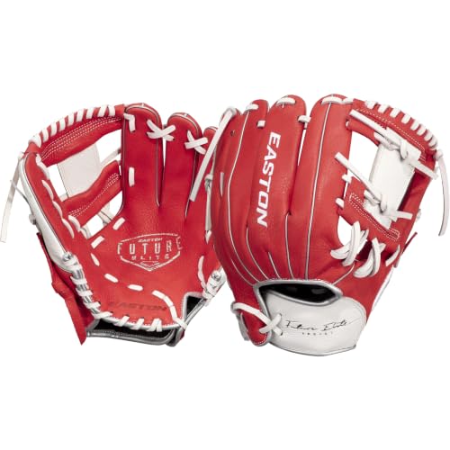 Easton | FUTURE ELITE Baseball Glove | 11" | I-Web | Left Hand Throw | Red/White