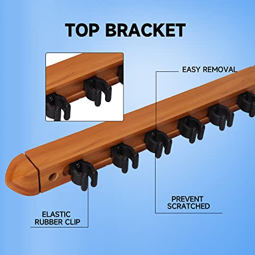 6/8/12 Pool Cue Wall Mounted Rack. Billiard Cue Sticks Wall Rack (Several Colors Available) (12 Cue - Oak)