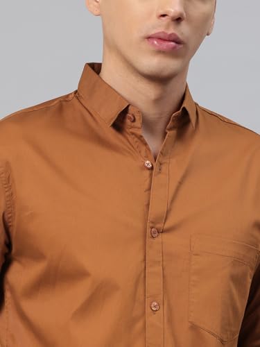 Image of Majestic Man Men's Cotton Slim Fit Solid Casual Shirt
