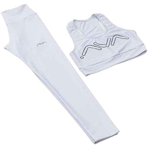 Conjunto Feminino Academia Top e Legging AVA Fitness Originals (Branco, M)