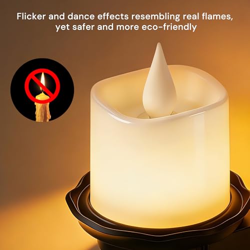 Image of L LOHAS LED Flameless Candle Night Light, Flicker Night Lights Plug in | 2 Pack, Amber Candle Nightlight with Light Sensor, 0-100LM Dimmable LED Flickering Nightlights for Kids Hallway Bathroom