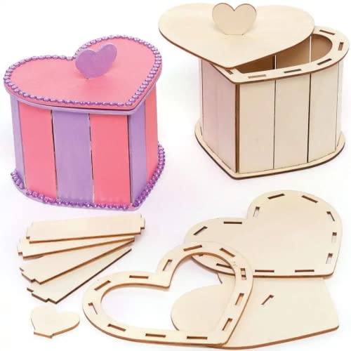 Baker Ross Kit Tressage Paniers Cœur En Bois – Lot De 2, Activité Créative Saint-Valentin Pour Enfants