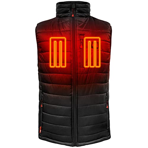 Actionheat 5V Battery Heated Insulated Puffer Vest – Heating Clothing For Men With Tri-Zone Heating System, Heat-Trap Layer #TOP13