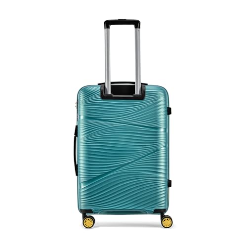 Image of Skybags Swirl Check-in Trolley Bag 65cm | Medium Hard Luggage | 8 Wheels Suitcase for Travel | 3-Digit Combination Lock with Anti-Theft Zipper | Polypropylene | 3 Years Warranty - Unisex (Cyan)