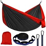 Single Double Camping Hammock with Tree Straps, 660lbs Portable Nylon Hammock for Outdoors, Camping, Backpacking, Beach, Travel,Garden and Courtyard