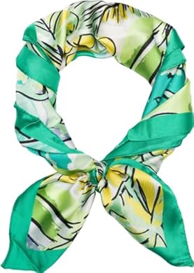 Foto di styleBREAKER sciarpa da donna con motivo di foglie di palma e fiori nello stile pop art, sciarpa quadrata, foulard colorato, bandana 01016237, colore:Verde