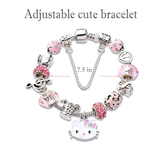 Cute Charm Bracelets, Adjustable Stainless Steel Composite Bracelet Bangles, Classic Cartoon Design Jewelry, Gift for Women Girlfriend Best Friend Sister2