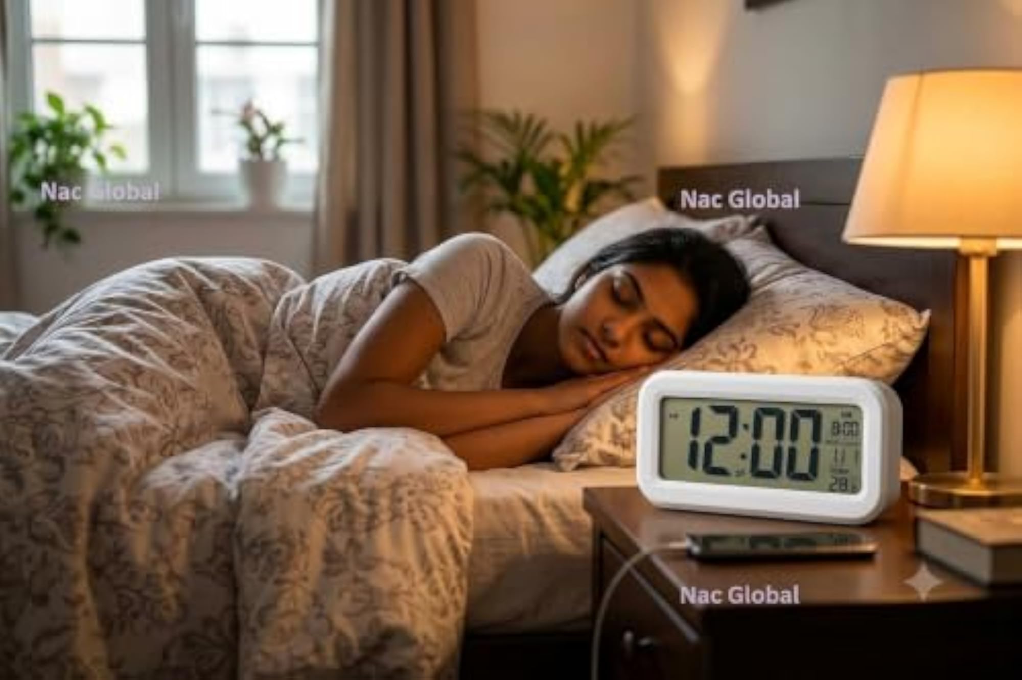 Digital Alarm Clock with Large LED Display, Snooze & Night Light