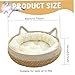 Pesoncarl Cat Beds for Indoor Cats, 16x6 Inch Woven Cat Baskets Bed with Soft Cushion, Scratch-Proof Kitten Bed Cozy Round Wicker Basket, Sofas