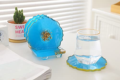Iescoo DJMQ Resin Coaster Molds For Epoxy Resin,4Pcs Geode Coaster Mold thumb #3