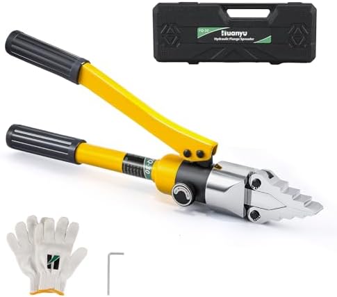 Huanyu Integral Hydraulic Flange Spreader 8T Portable Hydraulic Flange Separator Manual Flange Splitter Alloy Steel Pliers Max Spread 30mm Fast Oil Return for Pipeline Maintenance Yellow YQ-30
