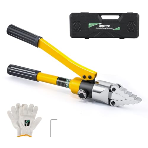 Huanyu Integral Hydraulic Flange Spreader 8T Portable Hydraulic Flange Separator Manual Flange Splitter Alloy Steel Pliers Max Spread 30mm Fast Oil Return for Pipeline Maintenance Yellow YQ-30