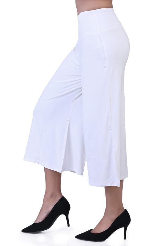 Image of Women's Viscose Calf-Length Palazzo Pants