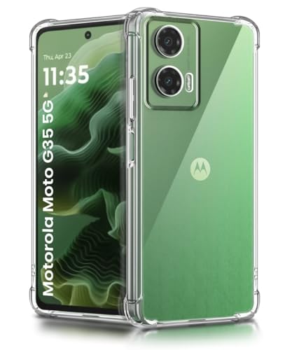 Image of WOW IMAGINE Clear Back Cover Case for Motorola Moto G35 5G | Shockproof Soft TPU Case | Cushioned Edges for Ultimate Protection Back Cover Case - Transparent