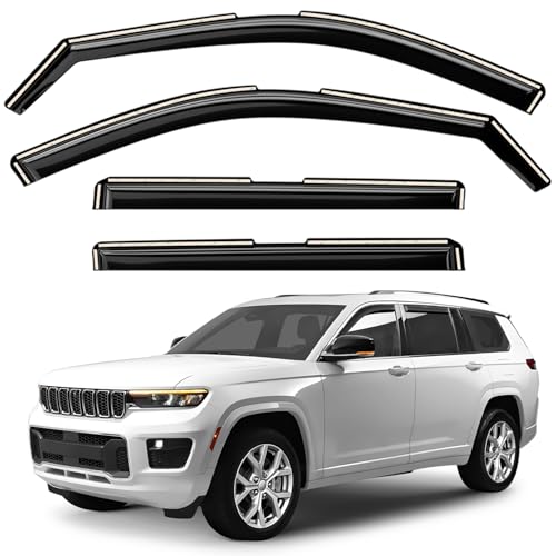 Window Deflectors Smoke Tinted in-Channel Side Window Vent Visor Deflectors Rain Guards Compatible with Jeep Grand Cherokee L 2021-2026 - 4pcs. GW1003 by GrandWheel - Used condition - US$42.04