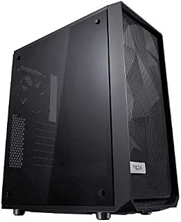 Fractal Design Meshify C - Compact Computer Case - High Performance Airflow/Cooling - 2x Fans included - PSU Shroud - Modular interior - Water-cooling ready - USB3.0 - Tempered Glass - Blackout