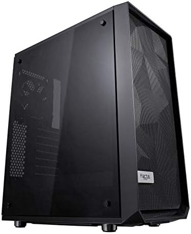 Fractal Design Meshify C - Compact Computer Case - High Performance Airflow/Cooling - 2X Fans Included - PSU Shroud - Modular Interior - Water-Cooling Ready - USB3.0 - Tempered Glass - Blackout