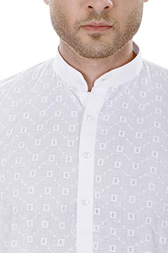 Image of LUCKWIN Men's Cotton chikankari Regular Fit Kurta Pyjama Set