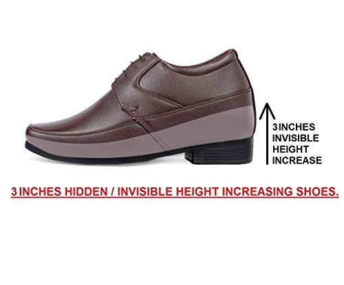Image of BXXY Men's 2 inch Height Increasing Synthetic Material Formal Moccasion, Slip-On Shoes with Pu Sole.