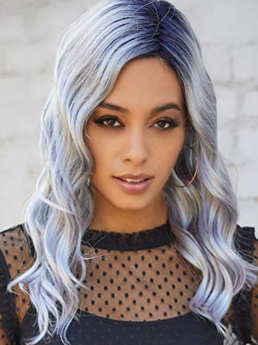 Layla Wig Color Pastel Blue-R - Rene of Paris Wigs 17" Long Layered Wavy Beach Waves Lace Front Monofilament Part Synthetic Fiber Basic Avg Cap Bundle MaxWigs Hairloss Booklet