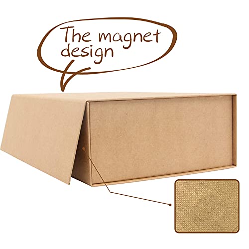 Image of Rsgift Kraft Gift Box Small Kraft 9.7x7.2x3.3 Gift Box for Women Closure Lid Christmas,Thanksgiving Day,Valentine's Day,Christmas Gift Boxes