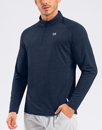 Image of G Gradual Men's Quarter Zip Pullover Running Athletic Shirts Long Sleeve | Lightweight, Quick Dry, Moisture Wicking, Sun Protection, 1 /4 Zip Golf Pullover for Men Workout, Gym, Hiking, Casual