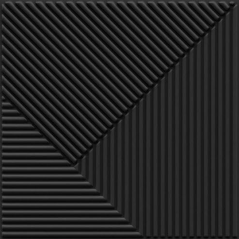 Image of Kayra Decor Wall Panels for Bedroom PVC Fluted Design, Black Color 19.7 inch x 19.7 inch (Pack of 18) - Covers 48.51 Sq. Ft.