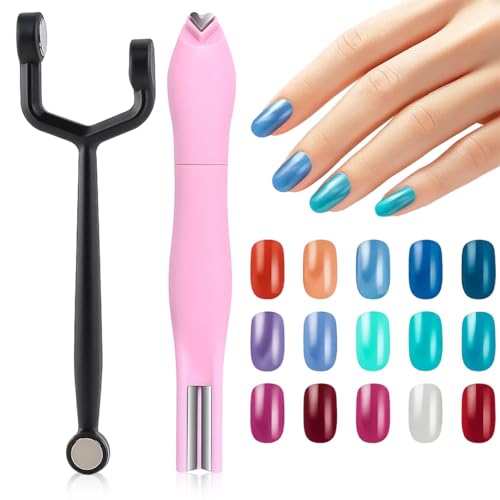 Cat Eye Magnet for Nails, Heart Cat Eye Nail , Cat Eye Suction Cat Eye Nail Suction, Suction for Nail Beauty Tools, Nail Art Tool, 13x1.4cm with Heart Suctions Pink and Black