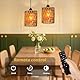 2er Boho Lampe mit Fernbedienung, E27 Tragbare Outdoor Hängelampe mit Batterie Beleuchtung Hängelampe Batteriebetriebene Korb Pendelleuchte, Indoor Hängend Laterne für Patio Bar GartenTerrasse