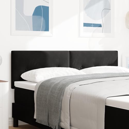 Générique Tête de lit LED capitonnée Noire 72 cm Velours,Meubles,Lits & Accessoires,Têtes et Pieds de lit,Noir,9 KG,3338131