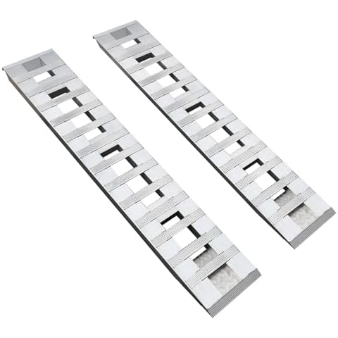 LIAPDG 2Pcs Aluminum Trailer Ramps, 80 x 15 Inch Portable Truck Car Auto Trailer Loading Ramps Heavy Duty Utility Ramps Hold 6000 Lbs for Loading and Unloading Motorcycles, Bicycles Cover