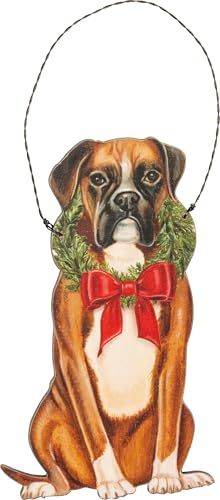 Primitives by Kathy Christmas Boxer Ornament