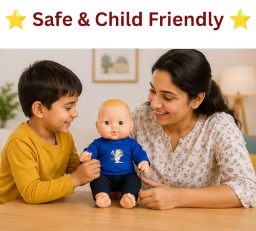 Image of BKDT Marketing Cute Little Boy Doll for Kids Moveable Legs & Arms with Removable Clothes Set 28 cm - Birthday /Return Gift