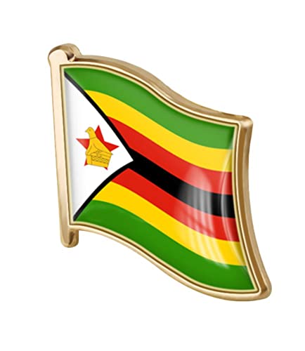 vmcoatdu Zimbabwe Flag Pin Badge International Travel Brooch Metal Alloy