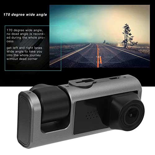 Yunseity Câmera veicular HD 1080p Dual Dash para carros, gravador rotativo de condução de carro com