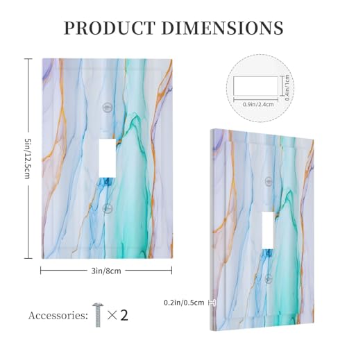 Decorative Light Switch Plate Covers Modern Ink Blue Green Marble Texure 1 Gang Light Switch Cover Plate Single Toggle Wall Plate Outlet Covers Wall Plate Faceplate for Kitchen Decor