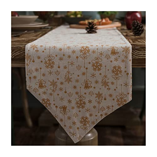 Chemin de table Noël en coton blanc pour une décoration de repas festive