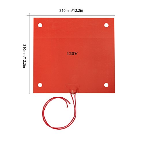 Wisamic Silicone Rubber Heater 310x310mm 120V 750W, with 3M Tape Screw Holes