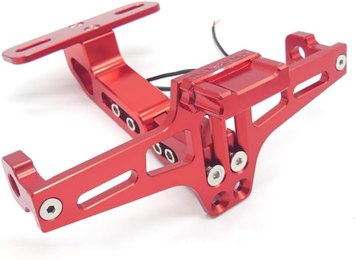 Motorcycle Modified Airplane License Plate Frame for Kawasaki ZX-14, Adjustable Aluminium Alloy License Plate Frame Accessories,Red