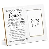 coach gifts cornice per foto, regalo di ringraziamento per uomini e donne, baseball, softball, calcio, allenatori, con scritta in lingua inglese a great coach is hard to trovare, in legno, 10 x 15
