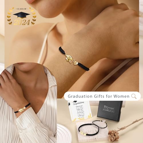 Graduation Gifts for Her 2025, 2025 Graduation Gifts High School College Graduation Gifts for Teen Girls 5th 8th Grade Masters Degree Grads Initial Bracelets for Women Letter A-Z Charm Bracelet Daughter Niece Granddaughter Girlfriend Jewelry