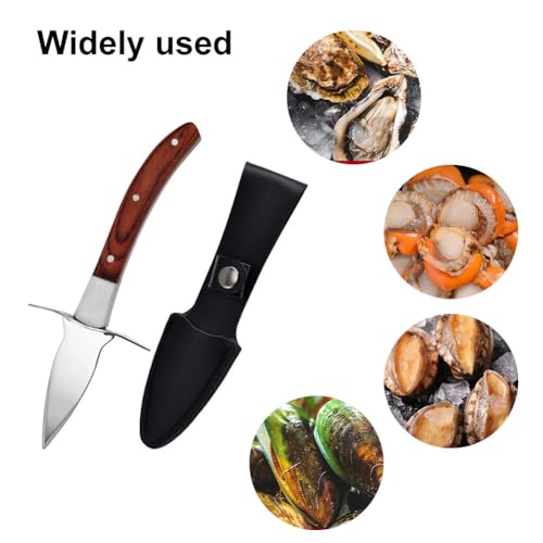 Helweet Austernmesser, Oyster Knife Set, Austernöffner, Austernbrecher, Ermöglicht Ihnen, Viele Küchenaufgaben Effizient und Einfach zu Erledigen, mit 1 Aufbewahrungstasche
