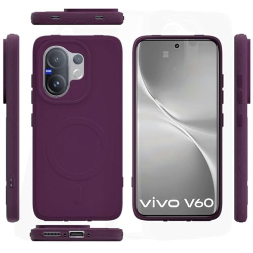 Image of Back Cover | MagFit Ring Design (Non-Magnetic) | Shockproof Case | Anti-Slip Grip | Raised Camera Edges | Slim Protective Case for Vivo V60 5G / V60e 5G / T4 Pro 5G (Purple)