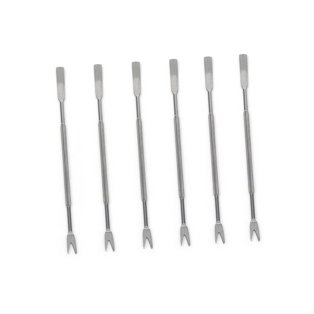 Cabilock Juego de Utensilios para Marisco 12 Piezas (6 Tenacillas 6 Picas) Aleación de Zinc y Acero Inoxidable Resistente Abridor de Langostas y Crustáceos para Comedor y Cocina Doméstica