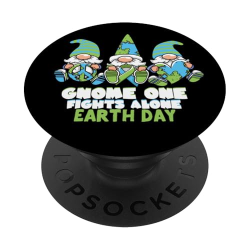 Journée de la Terre Mère GNOME on se Bat Seul Porter Vert PopSockets PopGrip Adhésif