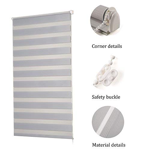 image for LUCKUP Horizontal Window Shade Blind Zebra Dual Roller Blinds Day and 