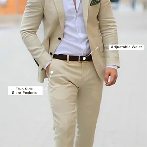2 Piece Suit Men Slim Fit Suits for Men One Button Blazer Pants Set Tuxedo Set Formal Wedding Groom Prom Dinner Party3