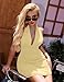 GOKATOSAU Women's Halter Deep V Neck Flowy Chiffon Bow Tie Backless Summer Mini Dress LightYellow