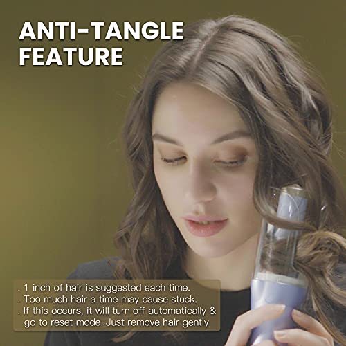 LENA Geniecurl Auto Hair Curling Wand Ion Wrap Curler with Ceramic Ionic Barrel and Smart Anti-Stuck Sensor, Professional Styling Tool for Long and Medium Length Hair (Package May Vary)